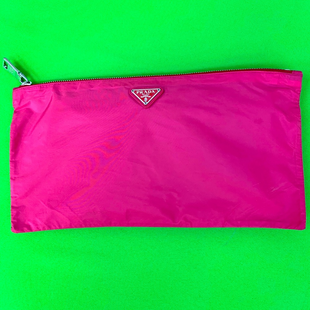 Bright pink Prada case
